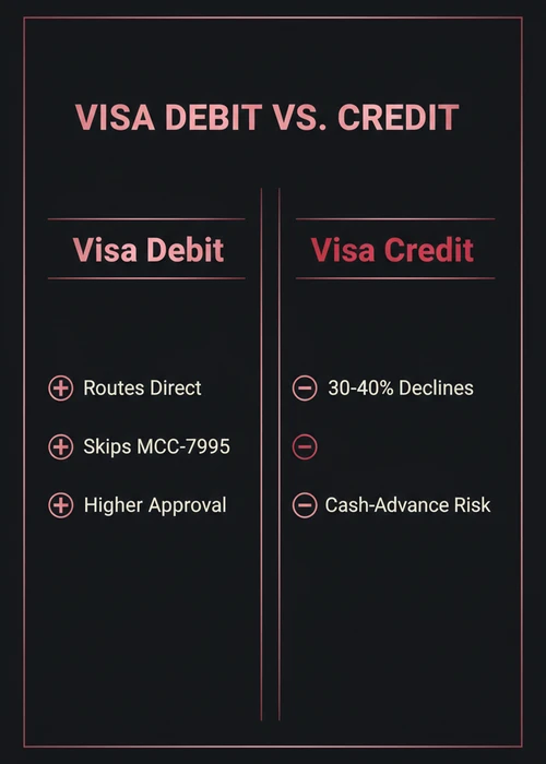 A Canadian player's Visa card being used at an online casino cashier, showing fast deposit and withdrawal options